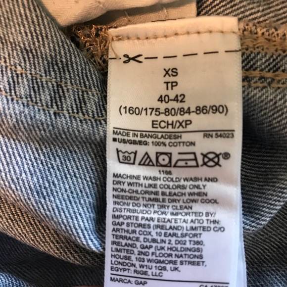 Gap Denim Cutoff Shorts Overalls - Picture 4 of 5